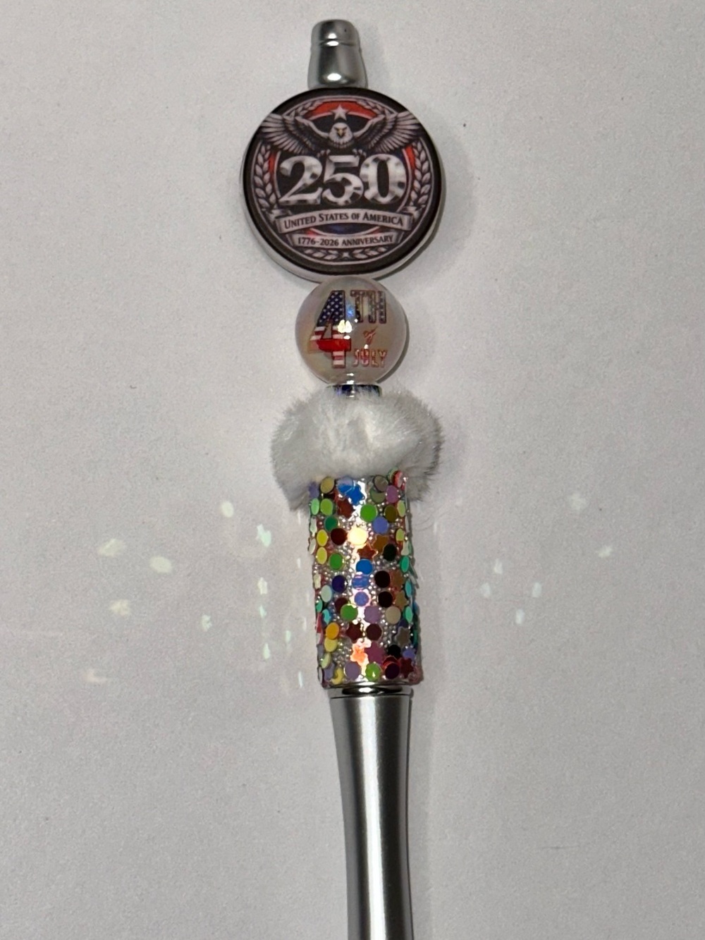 250th Anniversary Custom Made Pen with Multicolor Confetti